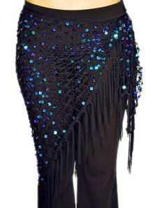 Net Sequin Triangle Hip Scarf