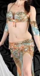 Tri Color Costume - Turquois, Orange, Sand