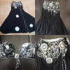 Black and white bellydance costume